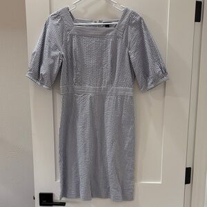 Ann Taylor Blue and White Striped Dress